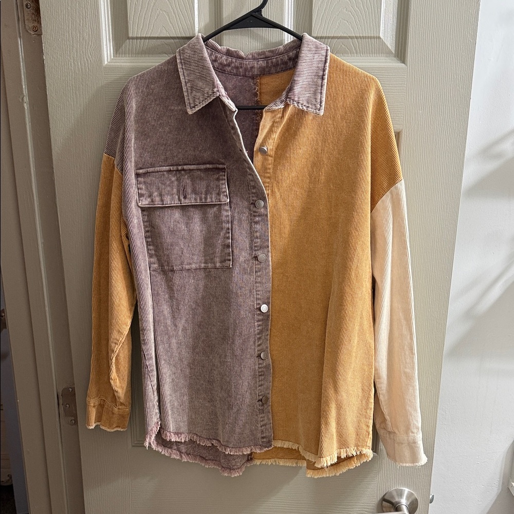 Colorblock Button-Up Shirt